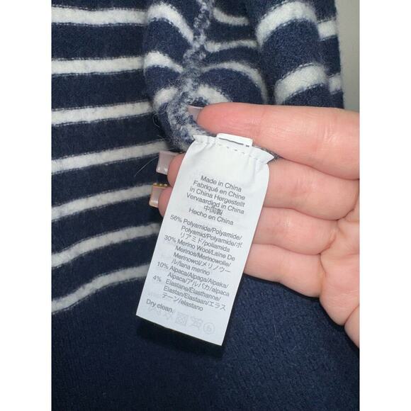 Madewell Walker Striped Open Front Cardigan Sweater Blue/White Size XXS - Picture 6 of 7